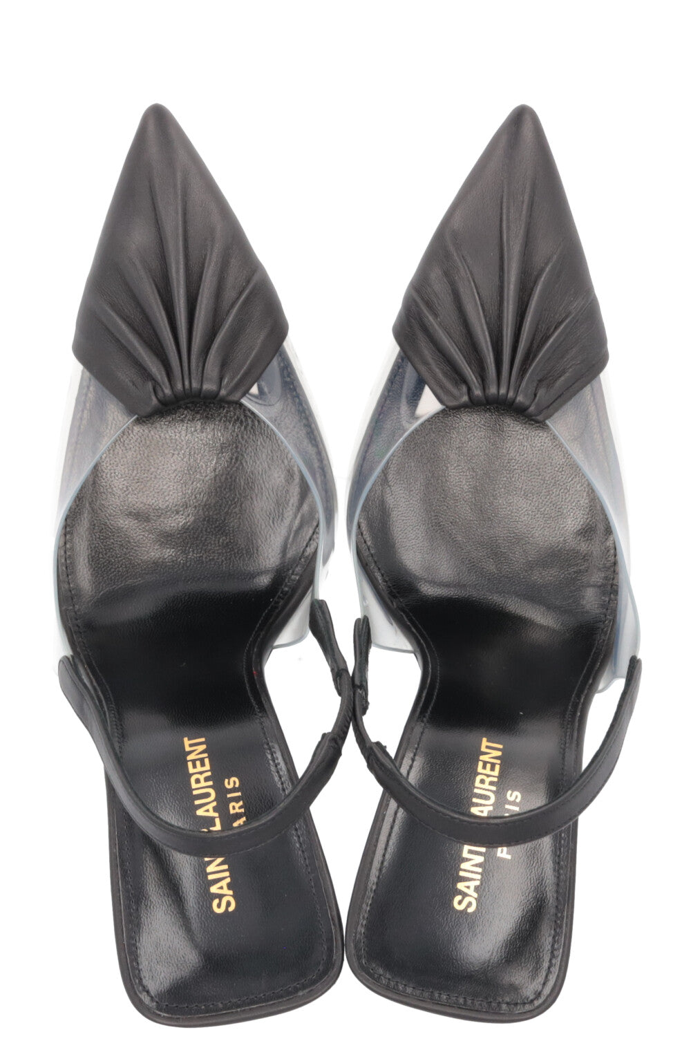 SAINT LAURENT Chica Slingback Heels PVC Black