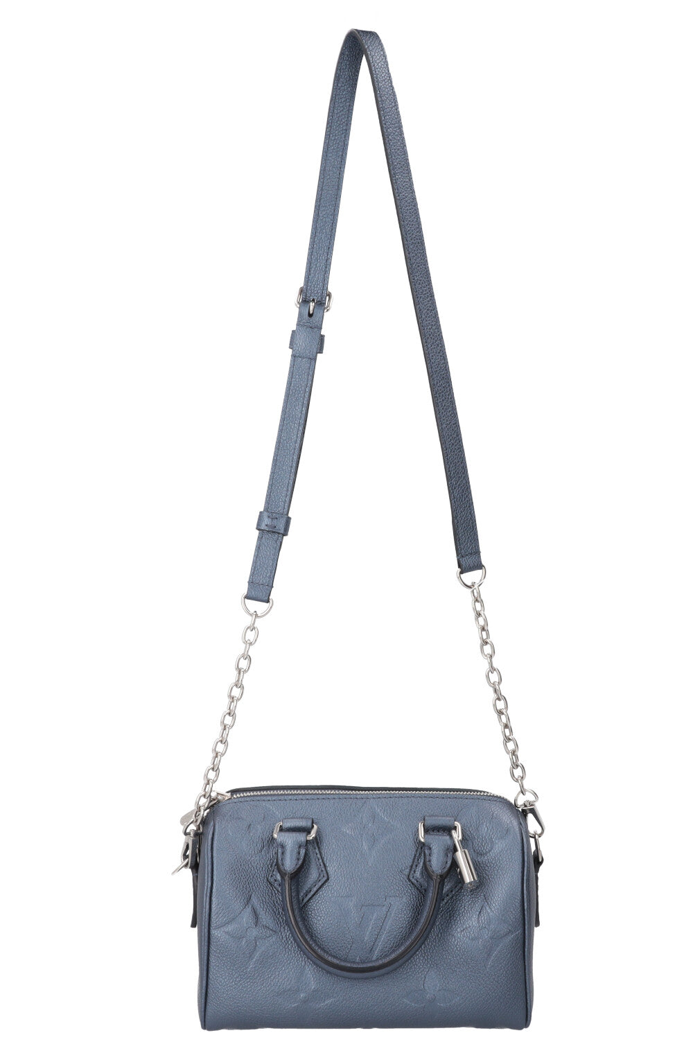 LOUIS VUITTON Speedy Bandouliere 20 Empreinte Metallic Blue