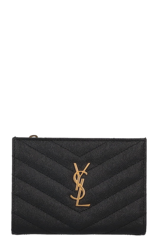 SAINT LAURENT Cassandre Wallet Black