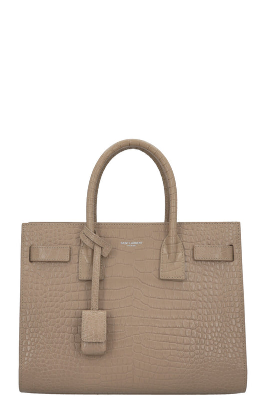 SAINT LAURENT Baby Sac de Jour Croc Embossed Brown