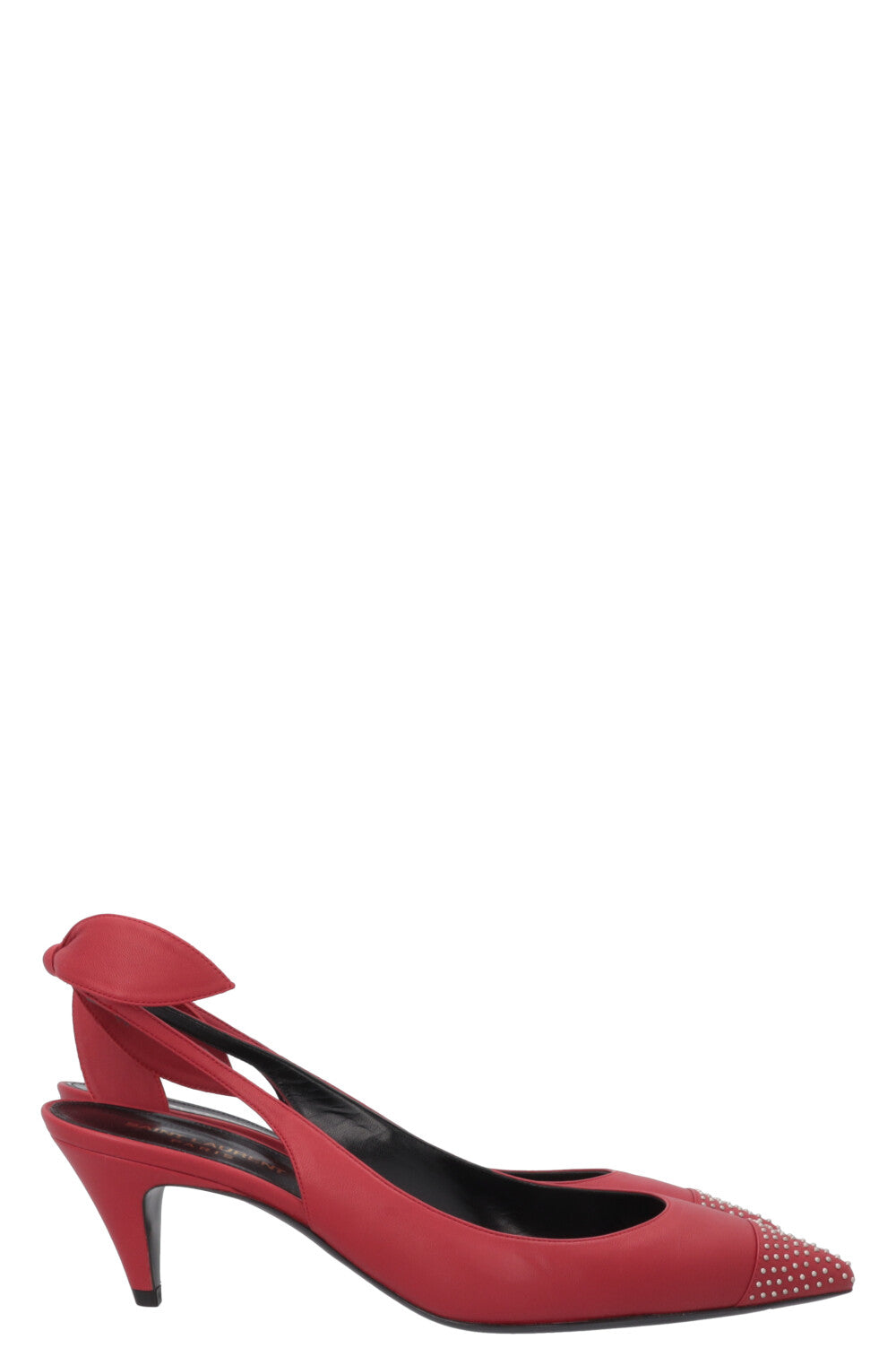 SAINT LAURENT Charlotte 55 Bow Slingback Red