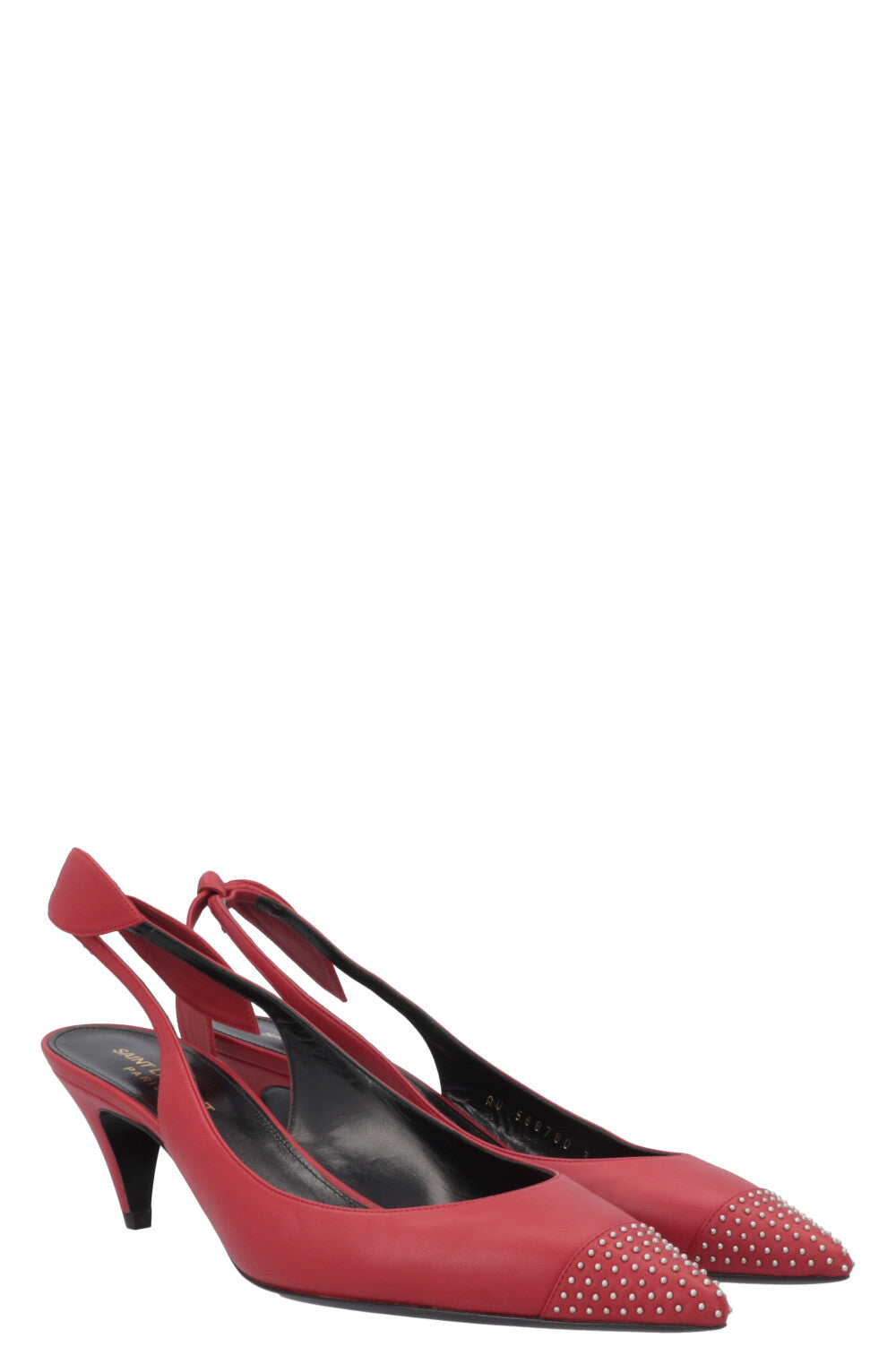 SAINT LAURENT Charlotte 55 Bow Slingback Red