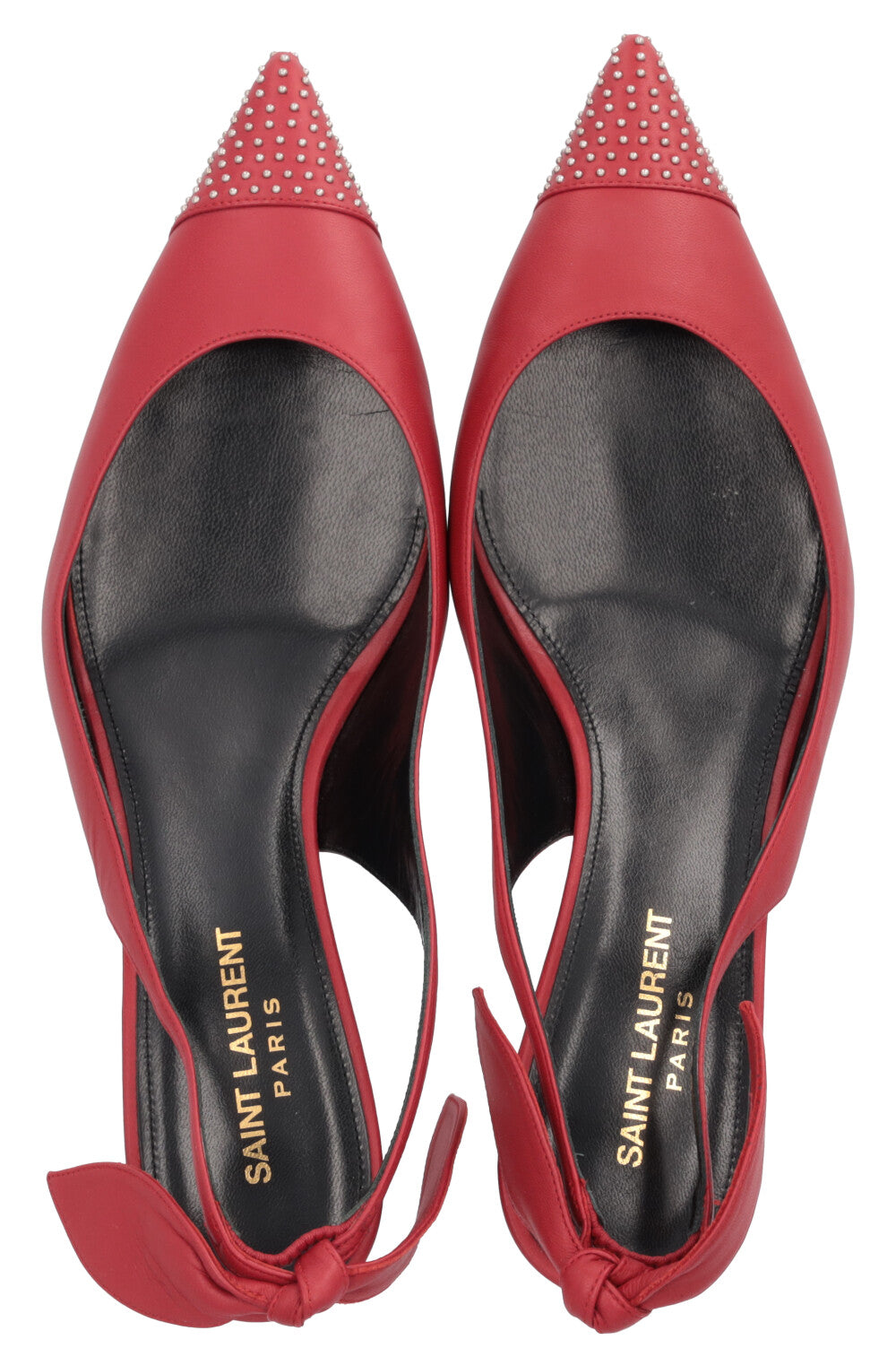 SAINT LAURENT Charlotte 55 Bow Slingback Red