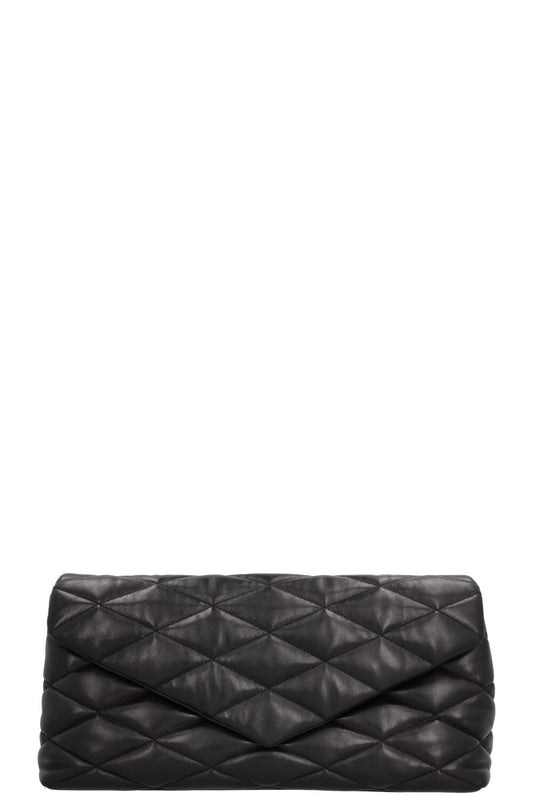 SAINT LAURENT Sade Puffer Clutch Black