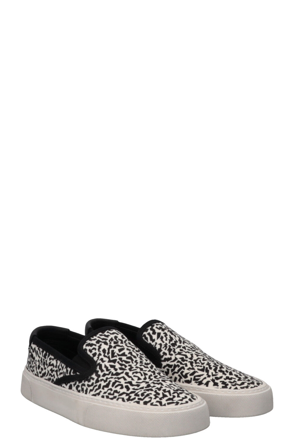 SAINT LAURENT Slip On Flats White Canvas