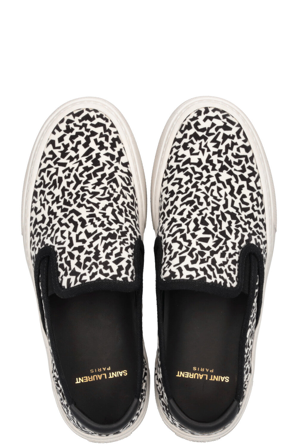 SAINT LAURENT Slip On Flats White Canvas