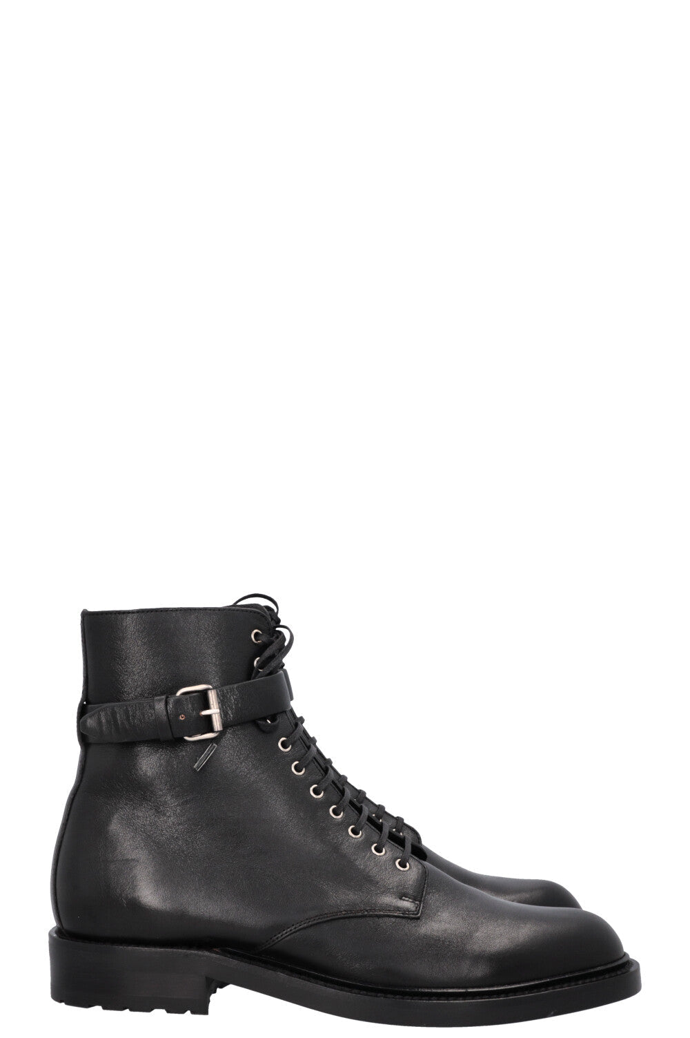 SAINT LAURENT Army Buckled Ankle Boots Black