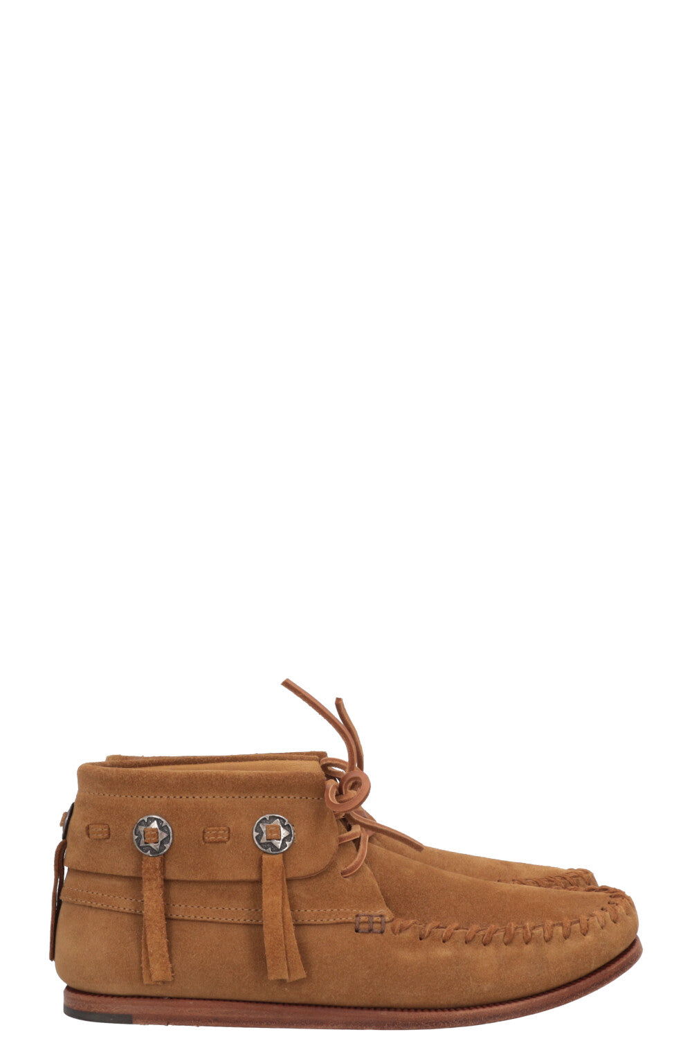 SAINT LAURENT Concho Boots Suede Brown