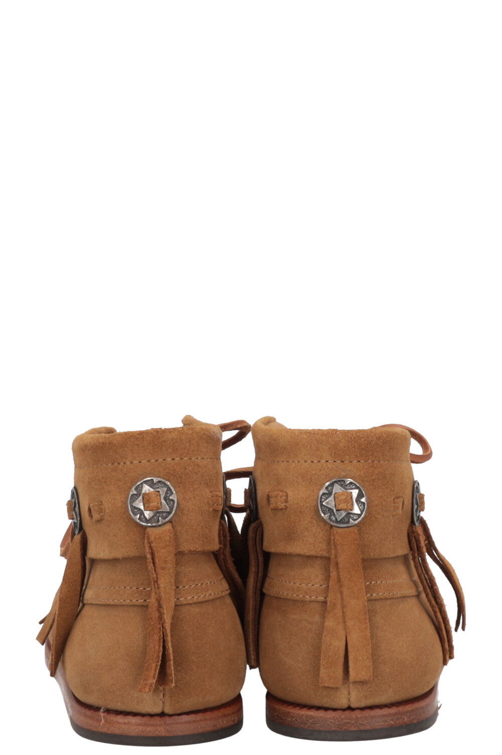 SAINT LAURENT Concho Boots Suede Brown