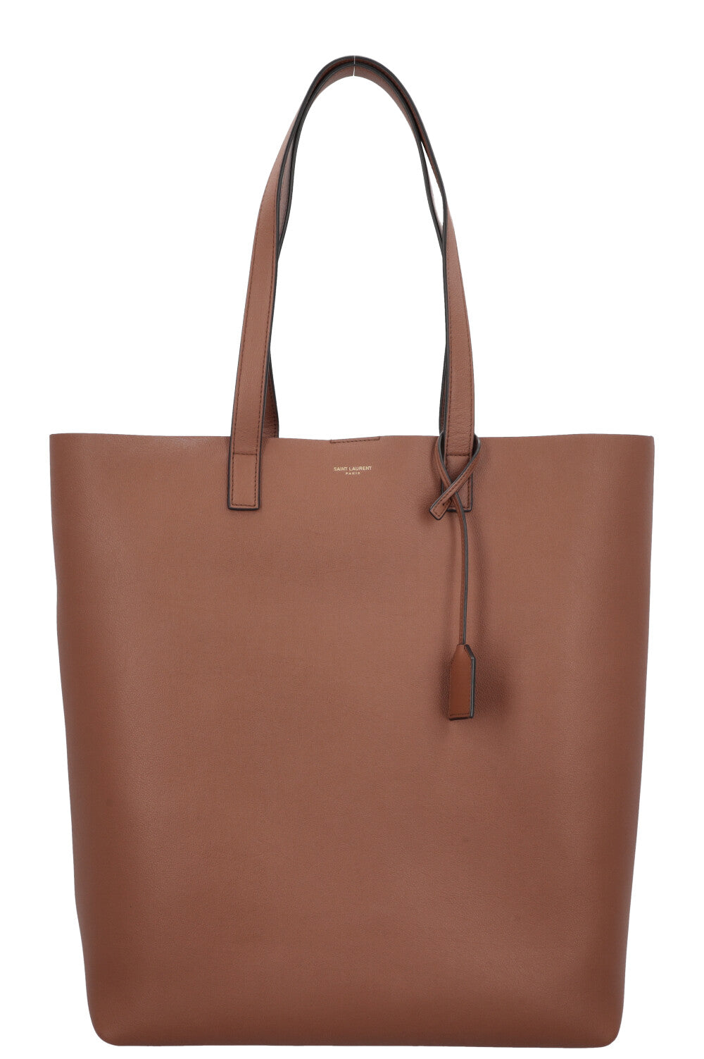 SAINT LAURENT Bold Shopping Bag Grained Leather Brown