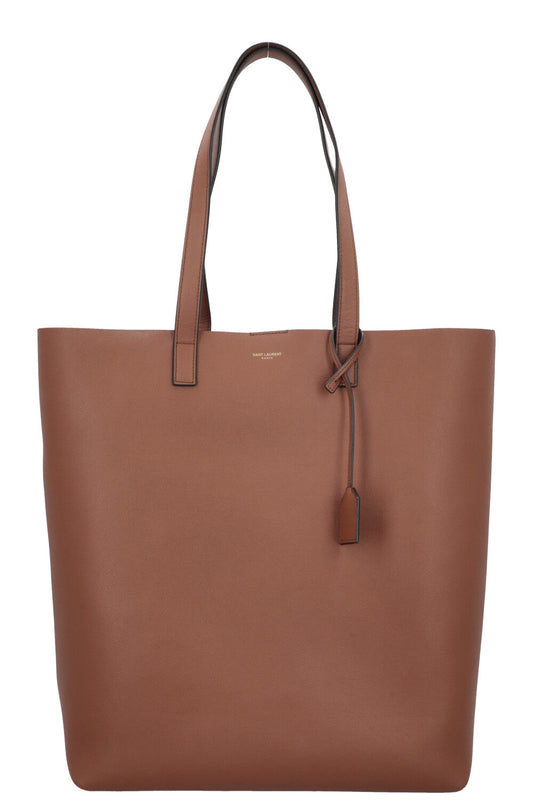 SAINT LAURENT Bold Shopping Bag Grained Leather Brown