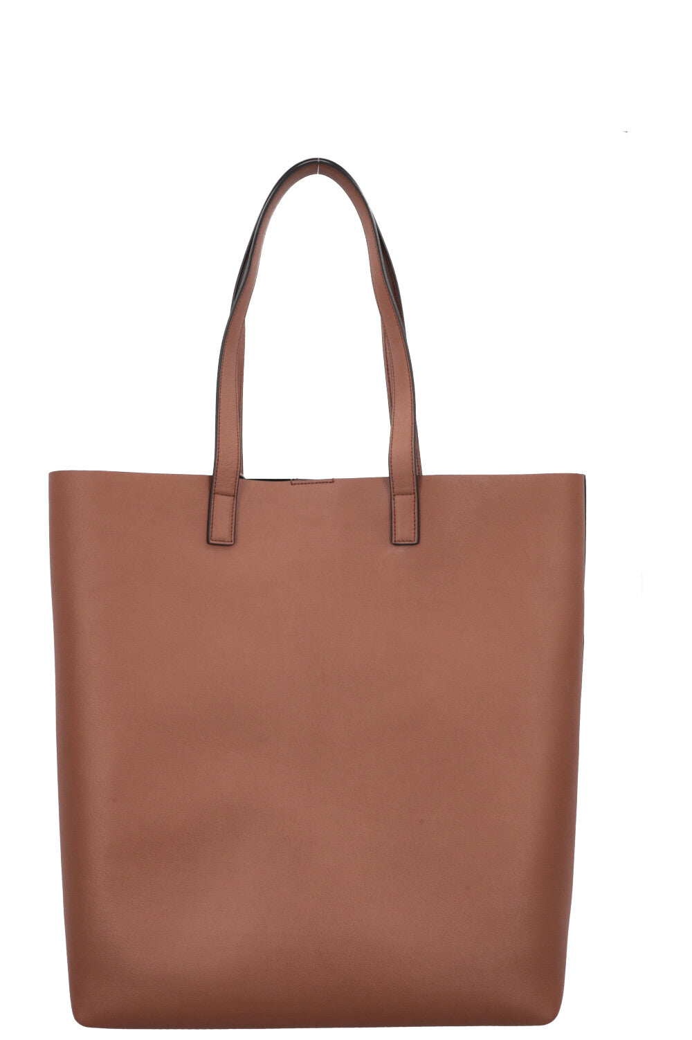 SAINT LAURENT Bold Shopping Bag Grained Leather Brown