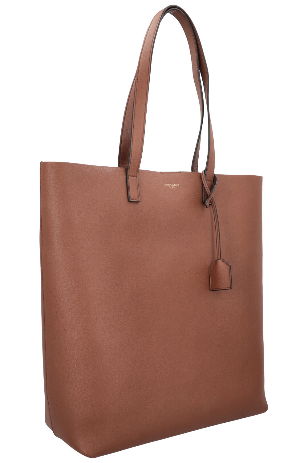 SAINT LAURENT Bold Shopping Bag Grained Leather Brown