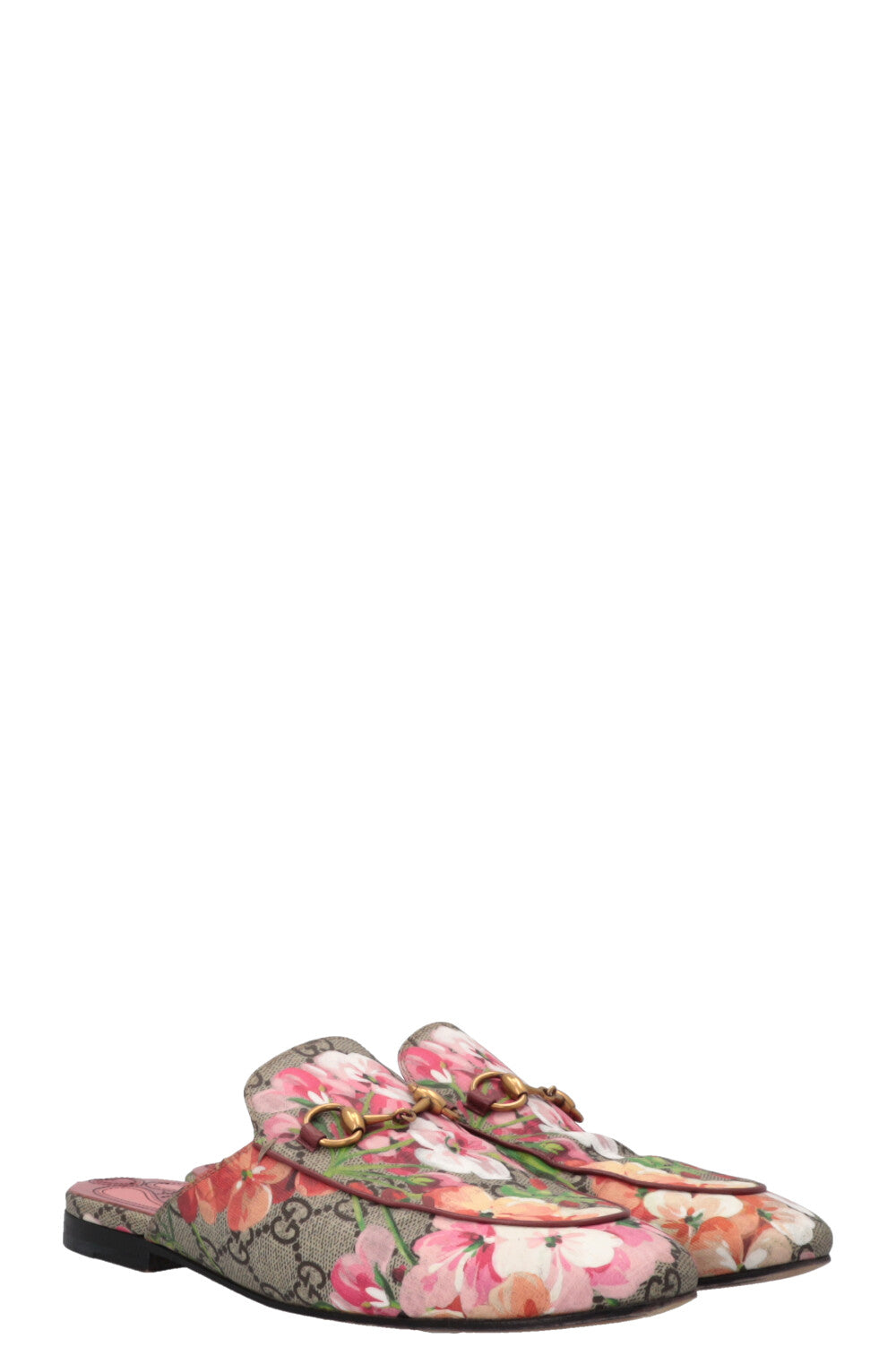 GUCCI Princetown Floral Supreme Canvas Mules