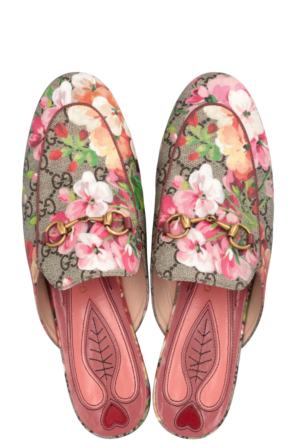 GUCCI Princetown Floral Supreme Canvas Mules