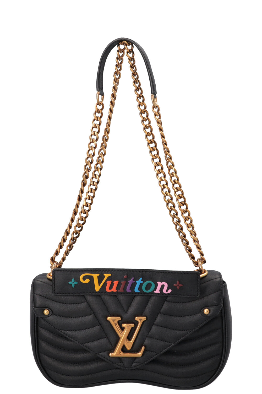 LOUIS VUITTON New Wave Crossbody Bag Leather Black