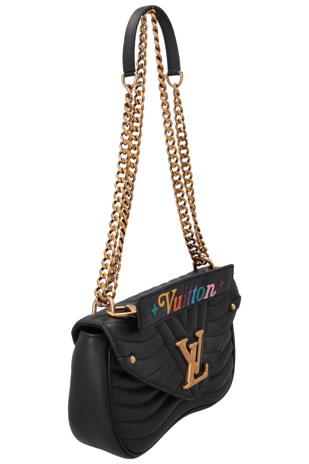 LOUIS VUITTON New Wave Crossbody Bag Leather Black