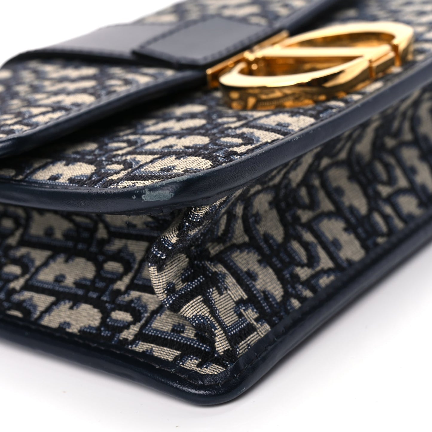Christian Dior Oblique 30 Montaigne Flap Bag Blue
