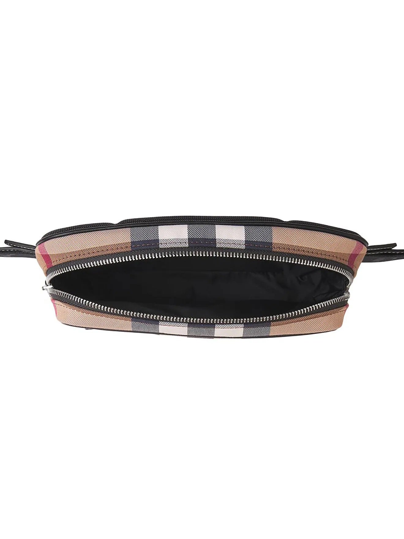 BURBERRY CHECK PRINT CANVAS & LEATHER BELT BAG