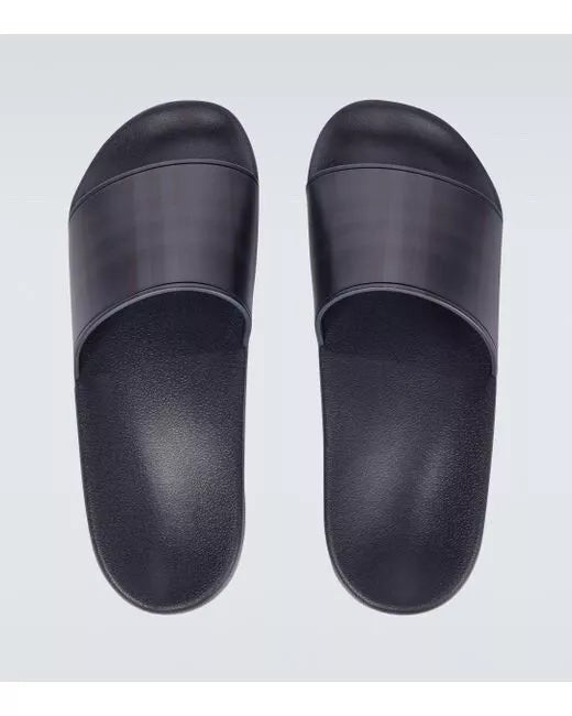 BURBERRY MEN'S FURLEY VINTAGE CHECK SLIDES