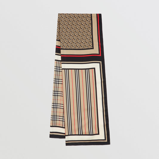 BURBERRY MONTAGE PRINT SILK SCARF