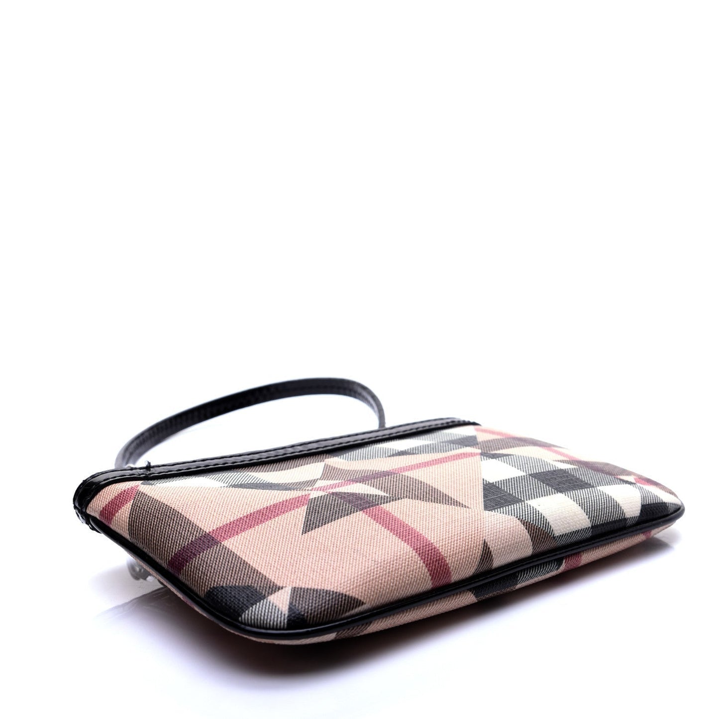 BURBERRY PATCHWORK CHECK PATENT WRISTLET