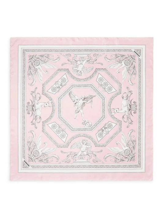 BURBERRY STATUE PRINT SILK SQUARE SCARF
