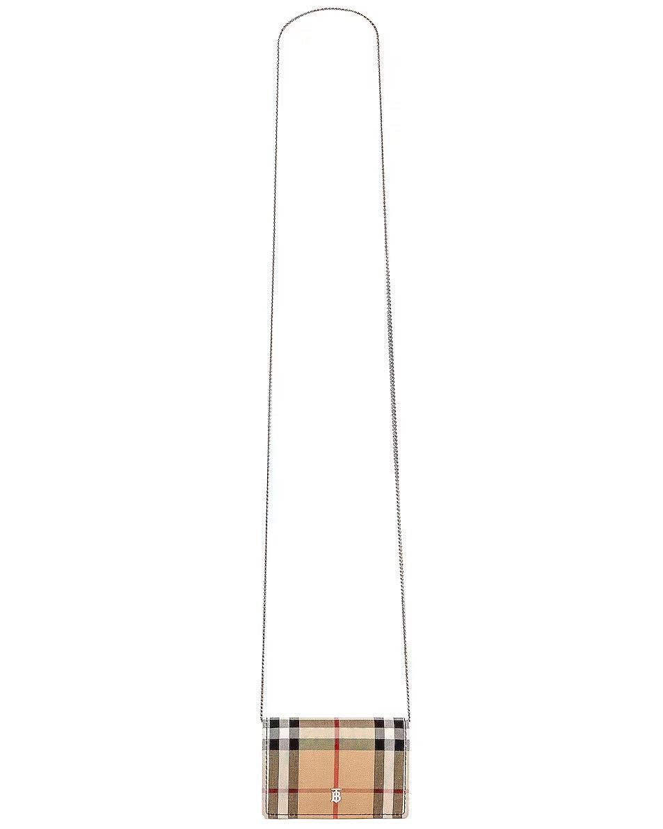 BURBERRY VINTAGE CHECK JESSIE TB WALLET ON CHAIN