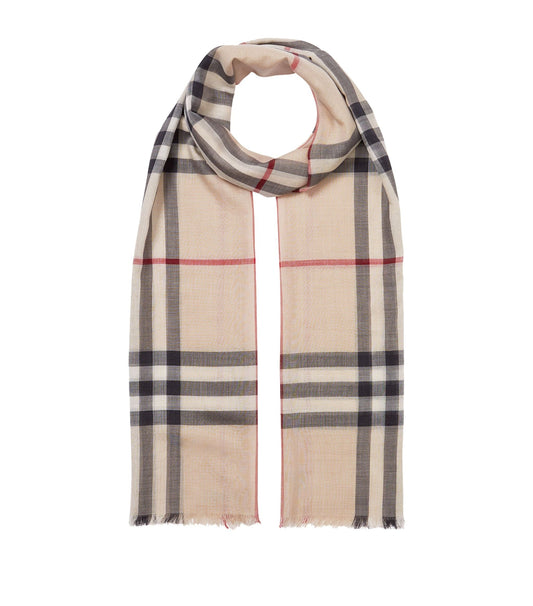 BURBERRY VINTAGE CHECK WOOL SILK BLEND SCARF