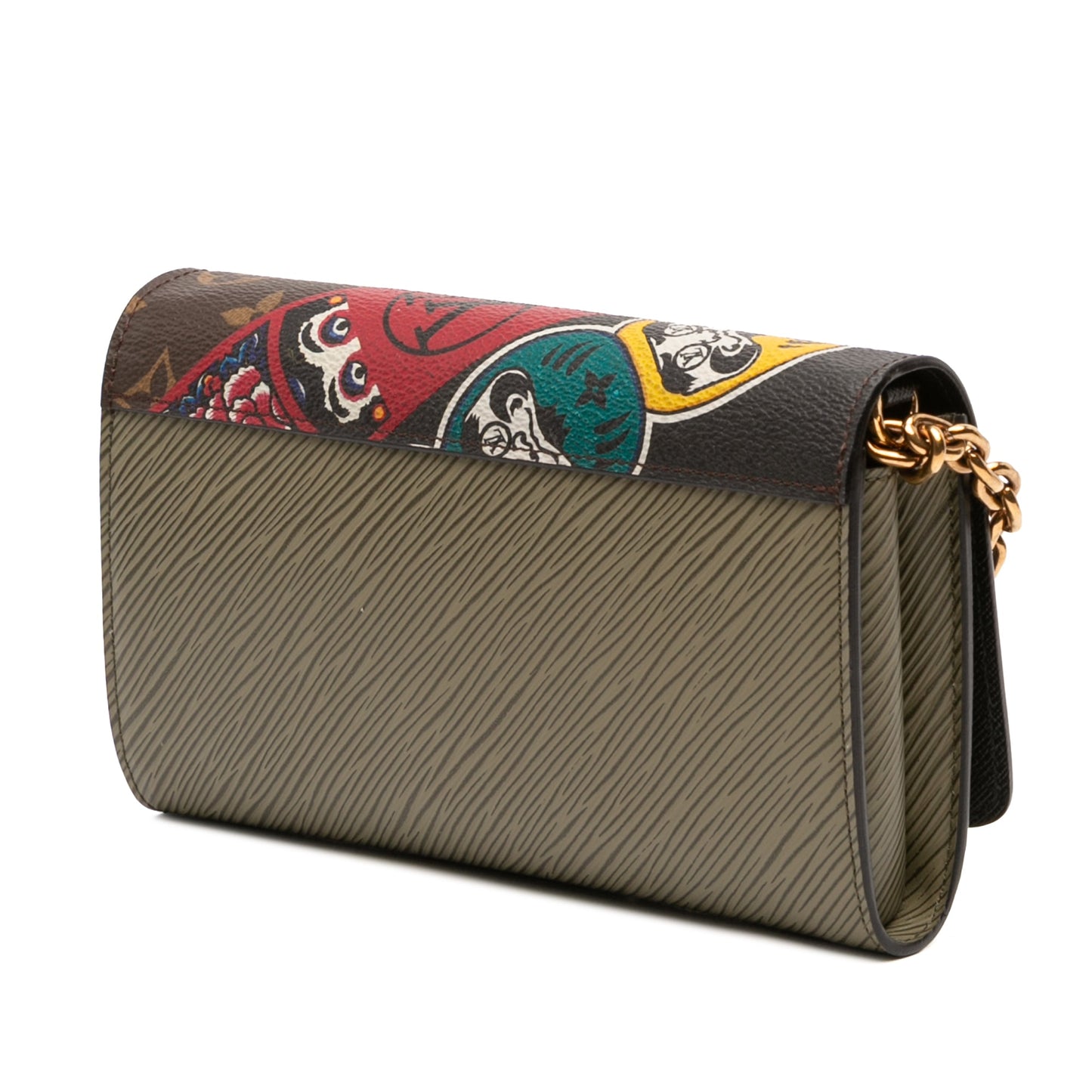 Brown Louis Vuitton Kansai Yamamoto Monogram and Epi Kabuki Twist Wallet on Chain Crossbody Bag