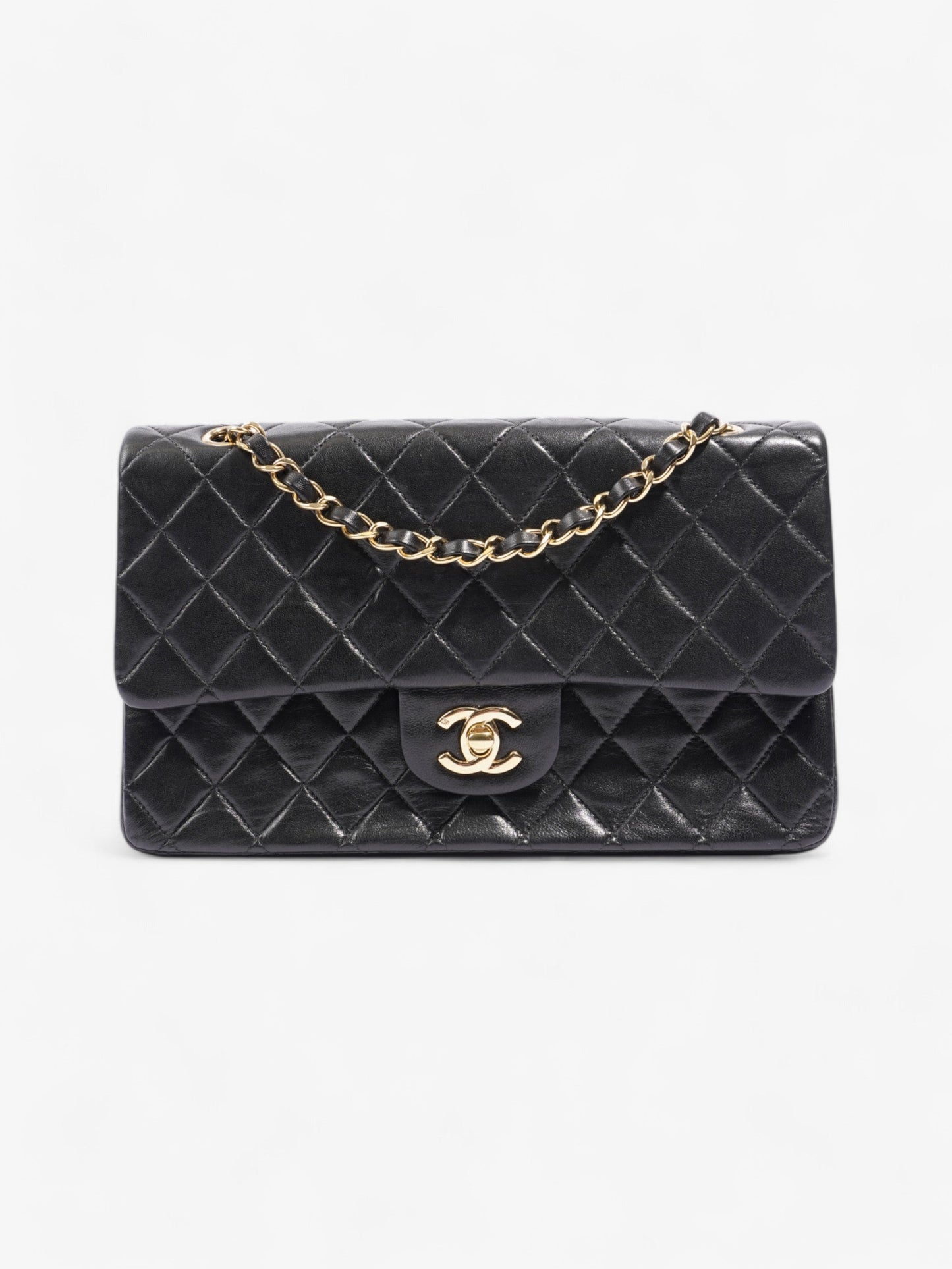 Chanel Classic Double Flap Black Lambskin Leather Medium