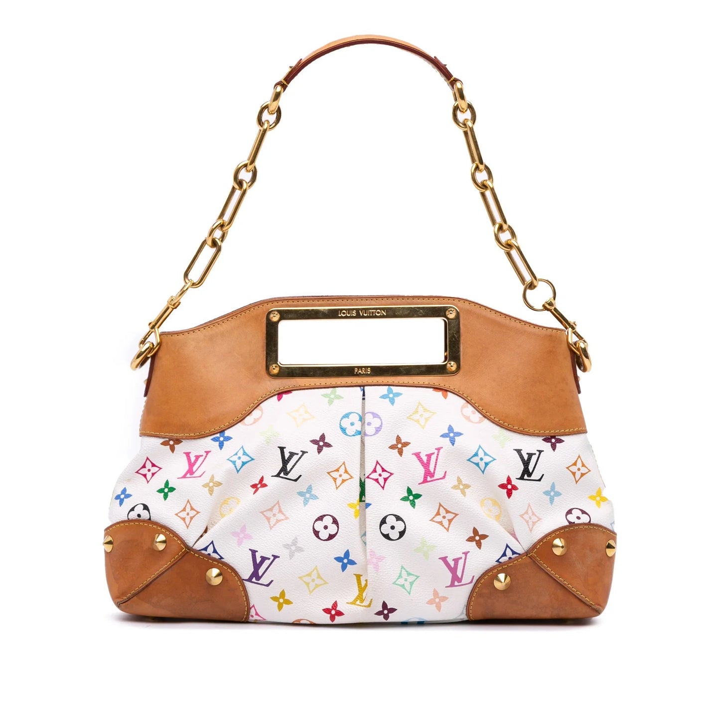 White Louis Vuitton Monogram Multicolore Judy MM Satchel