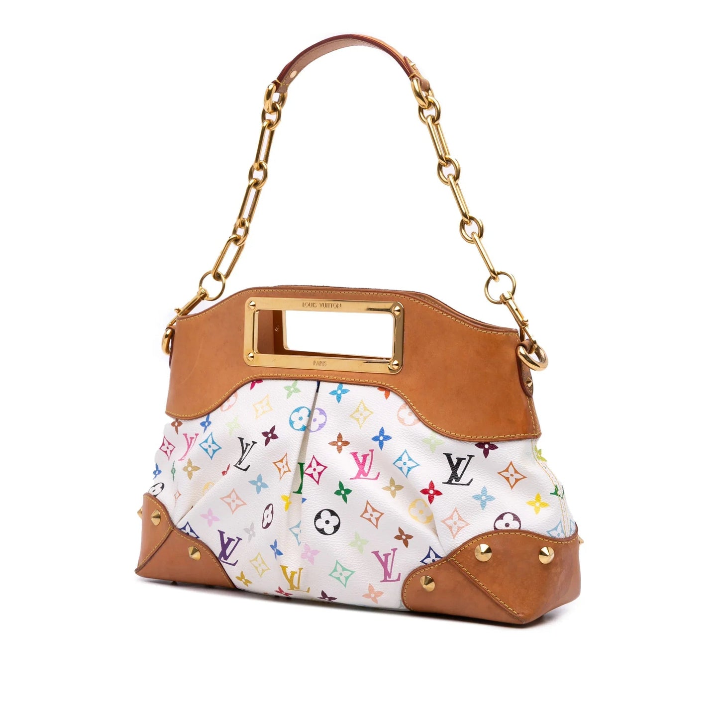 White Louis Vuitton Monogram Multicolore Judy MM Satchel