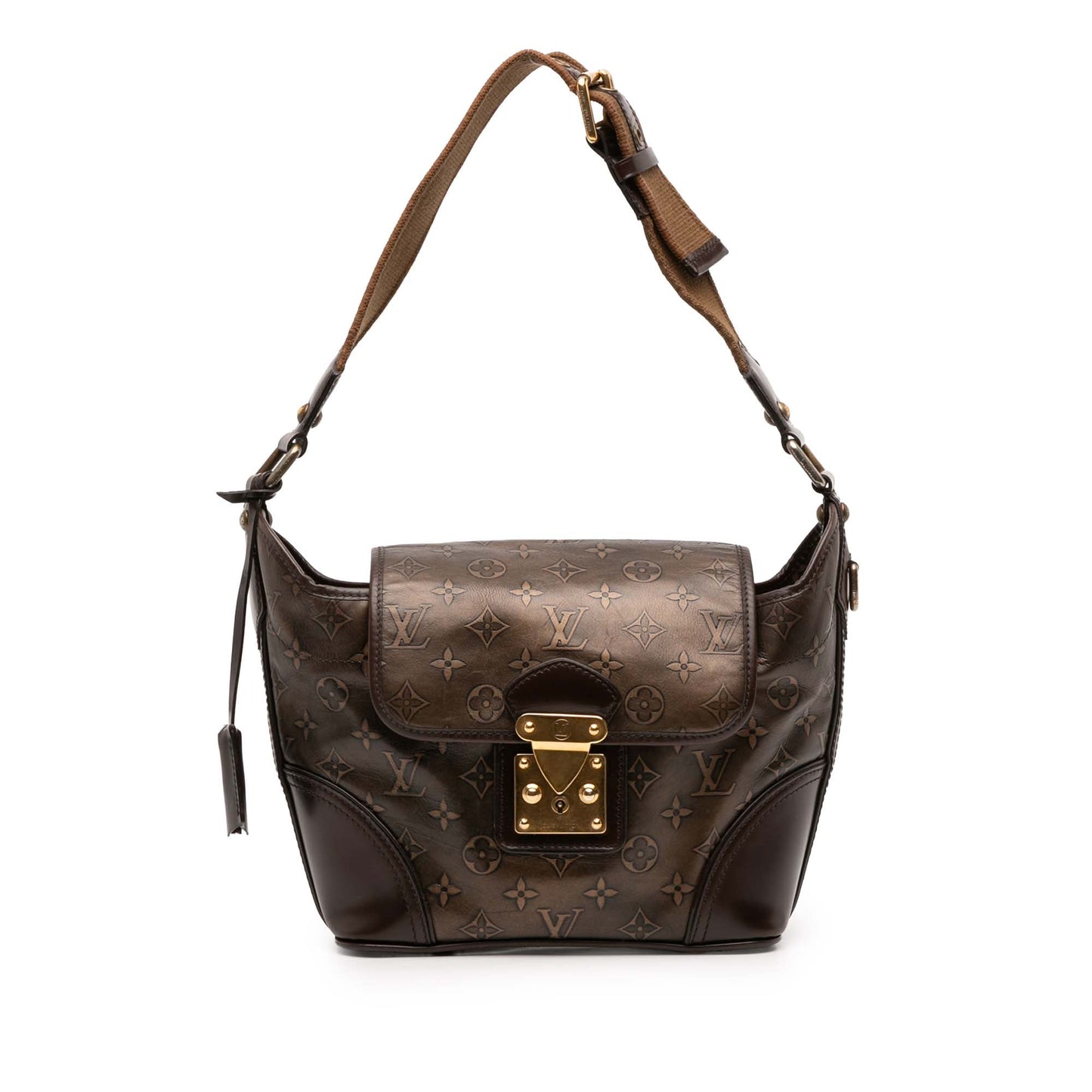 Brown Louis Vuitton Monogram Embossed Sergent PM Shoulder Bag