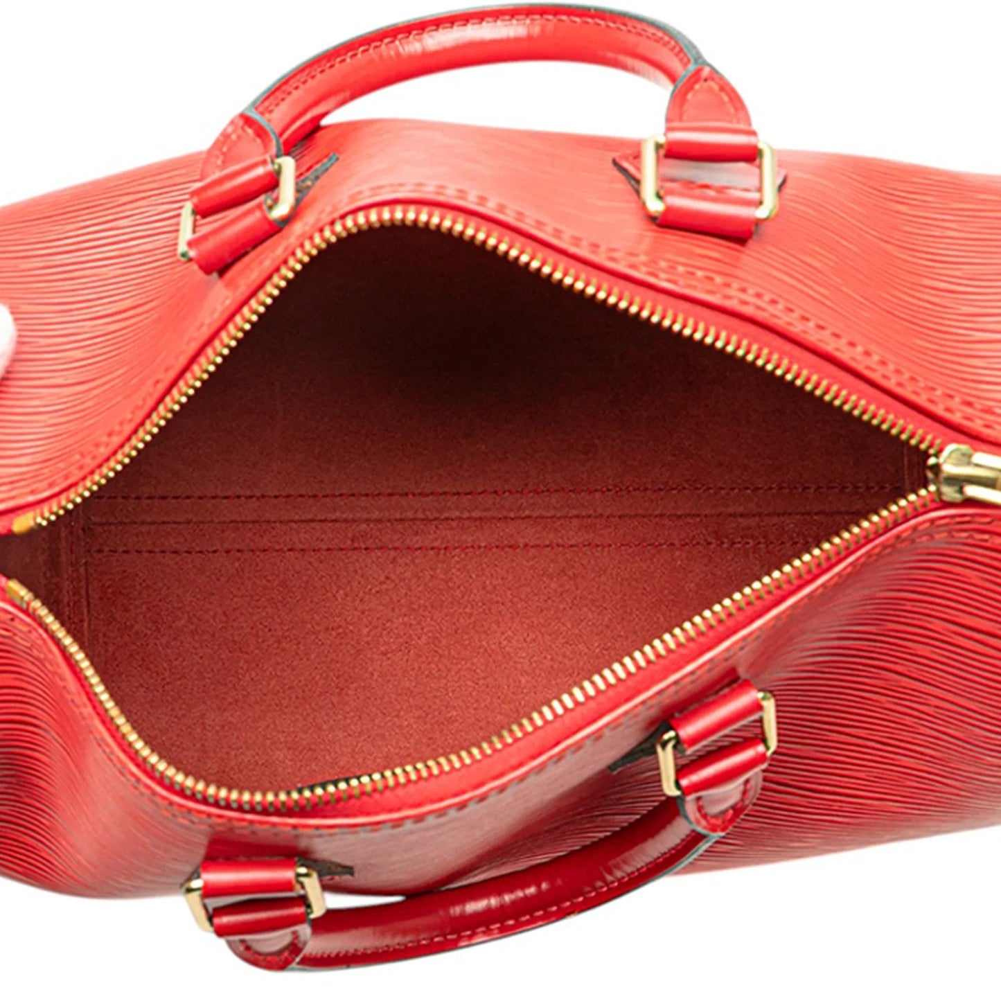 Red Louis Vuitton Epi Speedy 25 Boston Bag