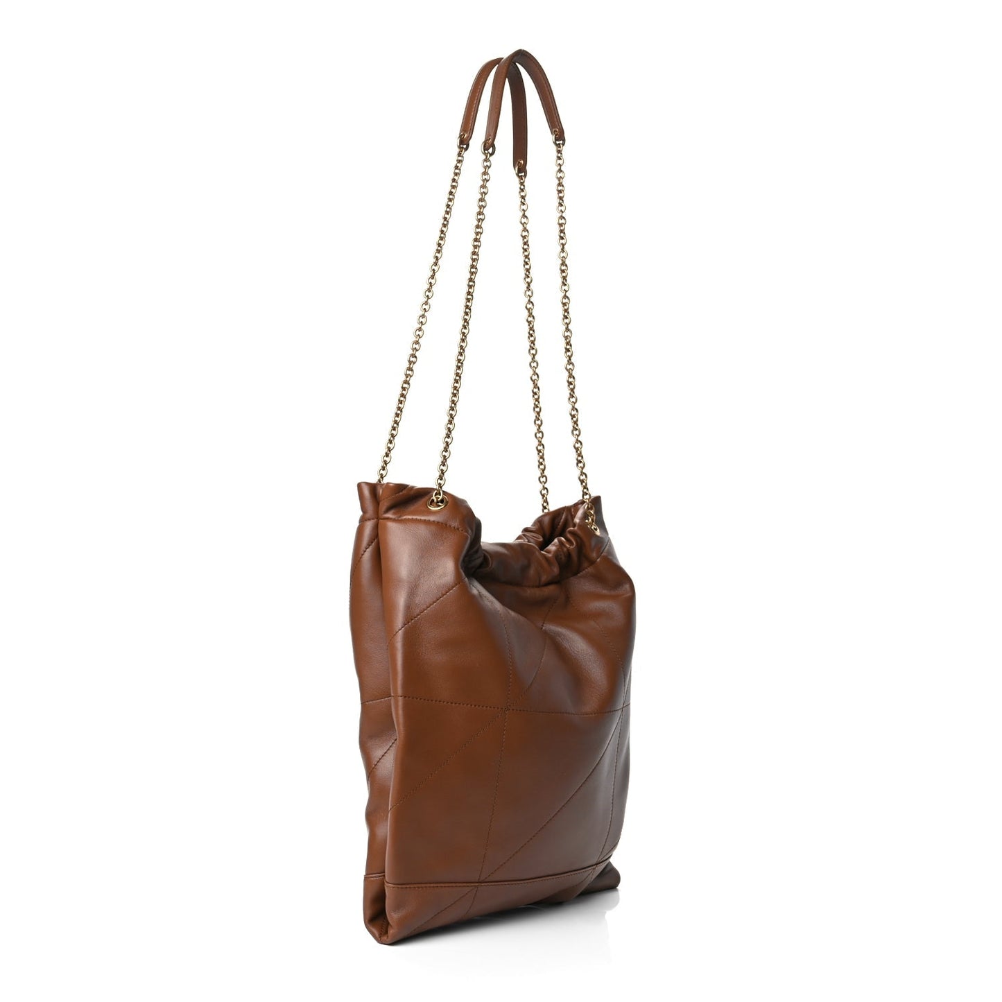 Saint Laurent Lambskin Matelasse Monogram Large Jamie 4.3 Pochon Light Fox