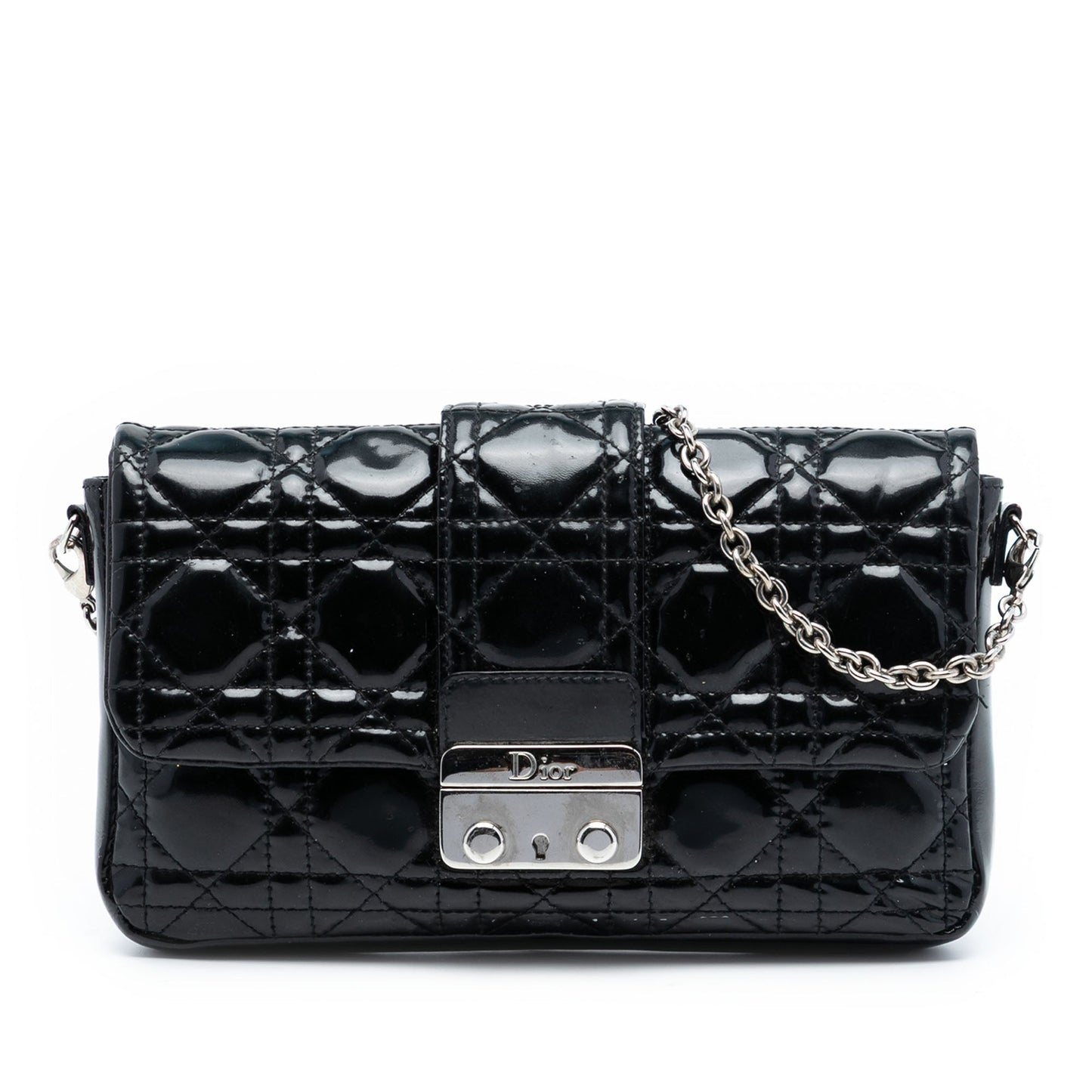 Black Dior Patent Cannage Miss Dior Promenade Crossbody