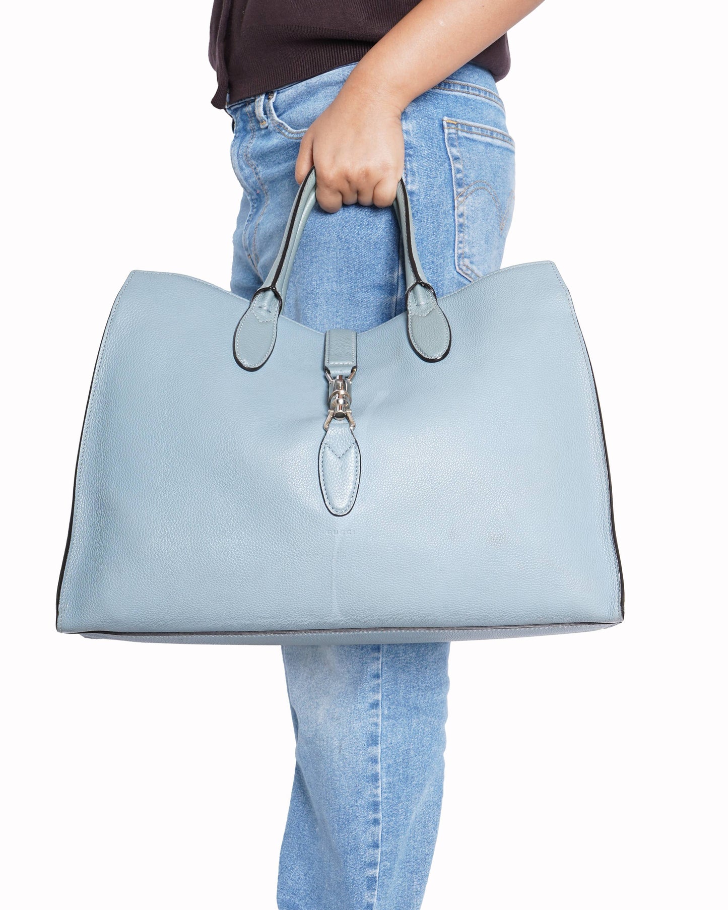 Gucci Lou Leather Top Handle Handbag