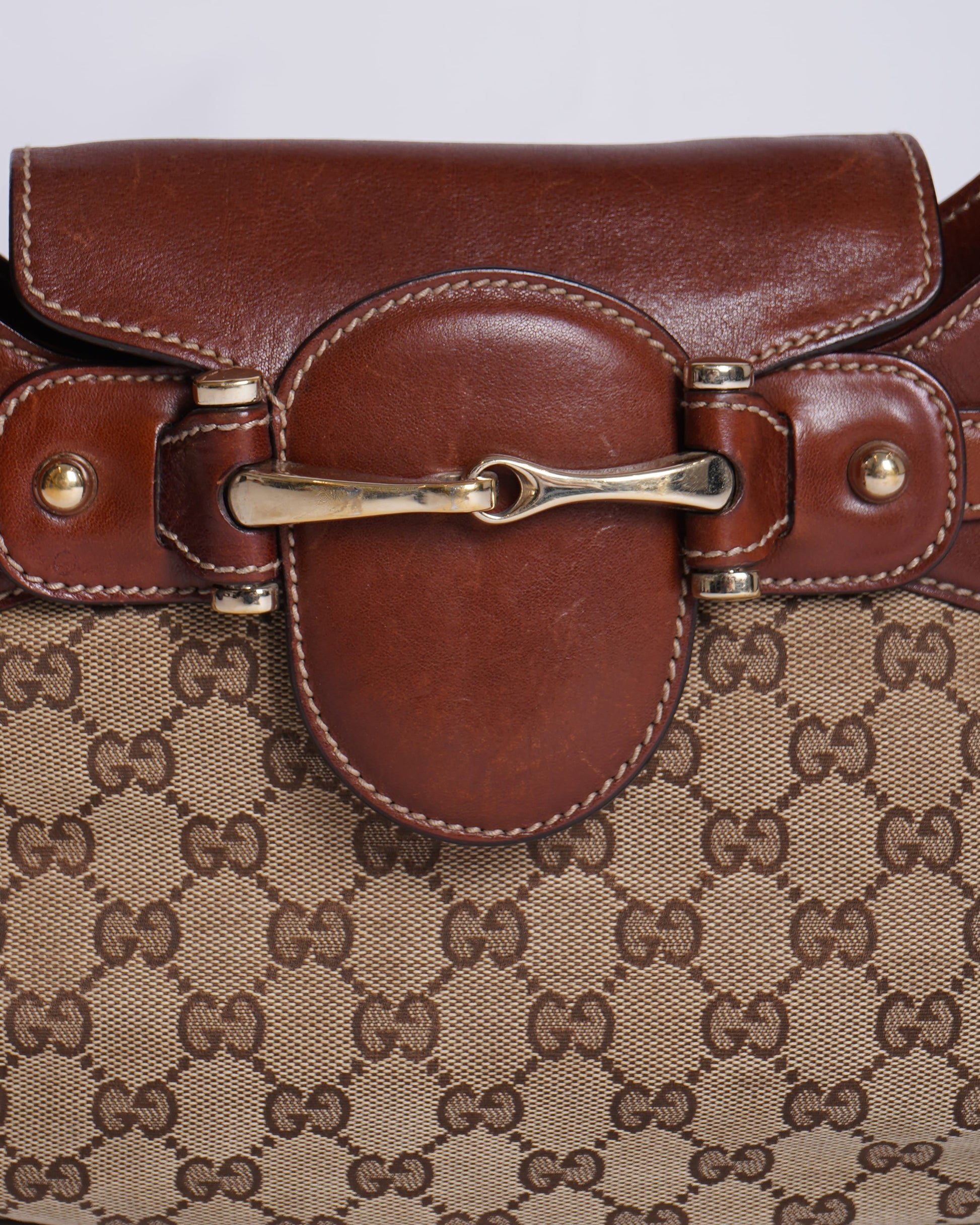 Gucci Leather Canvas Shoulder Bag