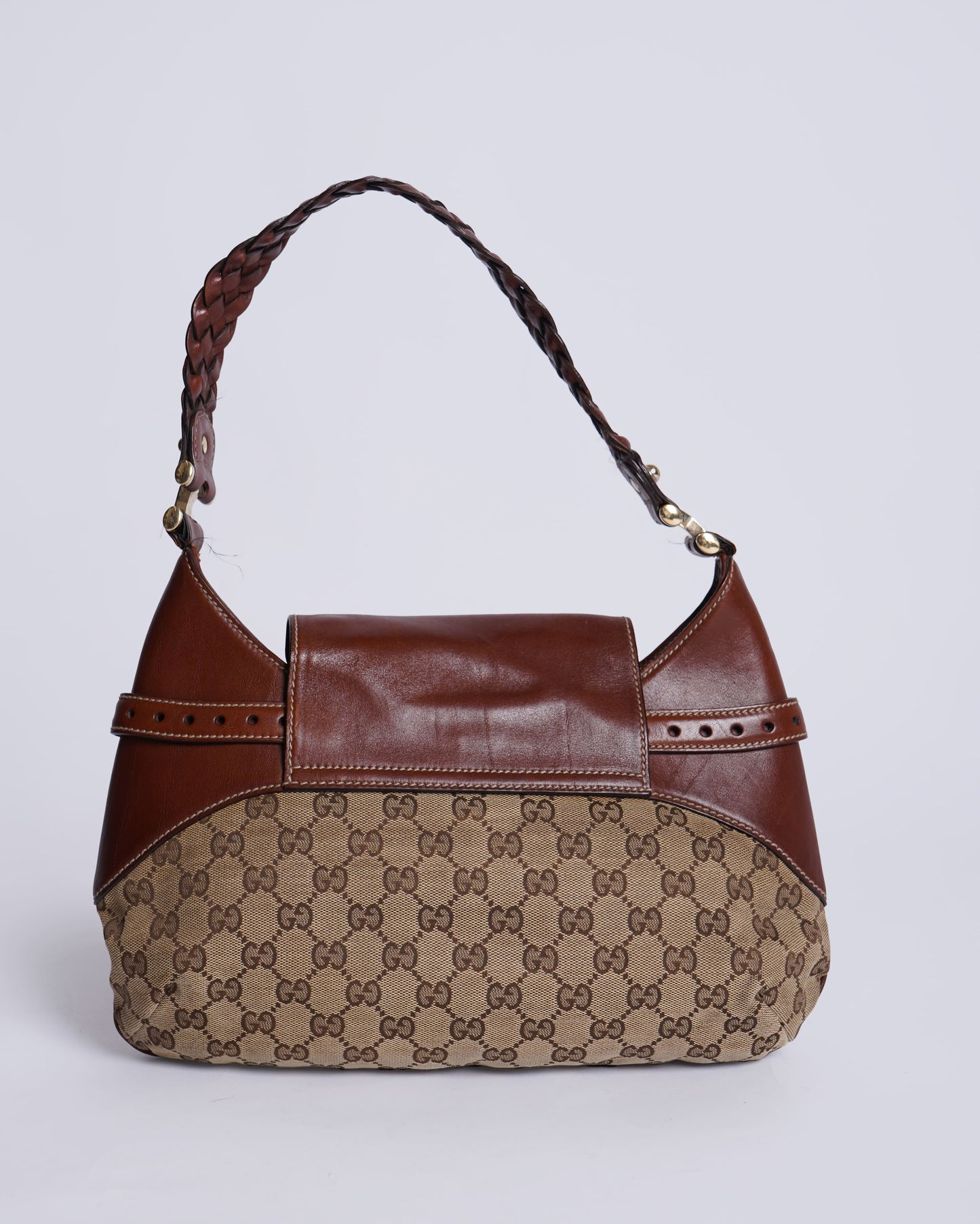 Gucci Leather Canvas Shoulder Bag