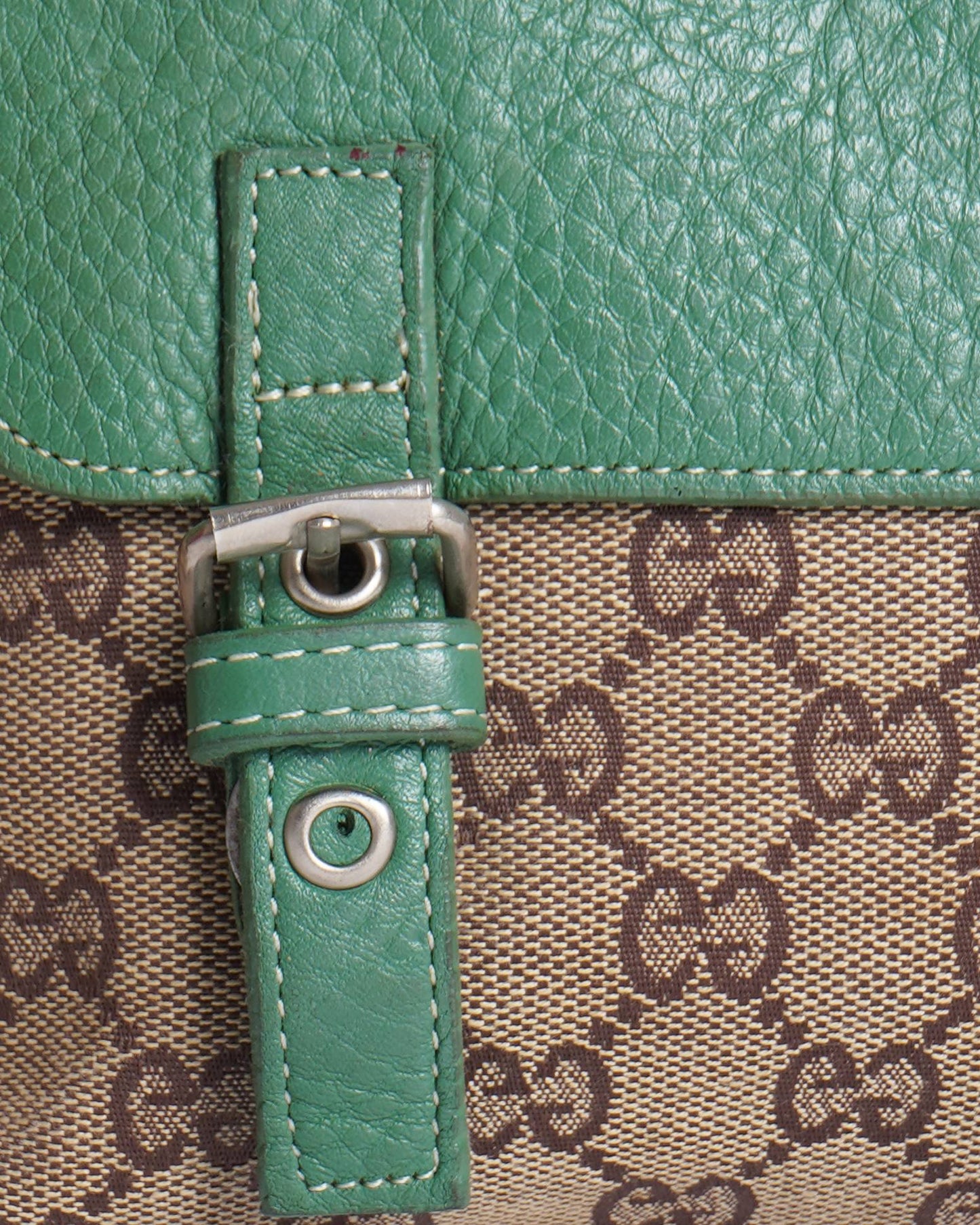 Gucci Lou Monogram Leather Canvas Handbag