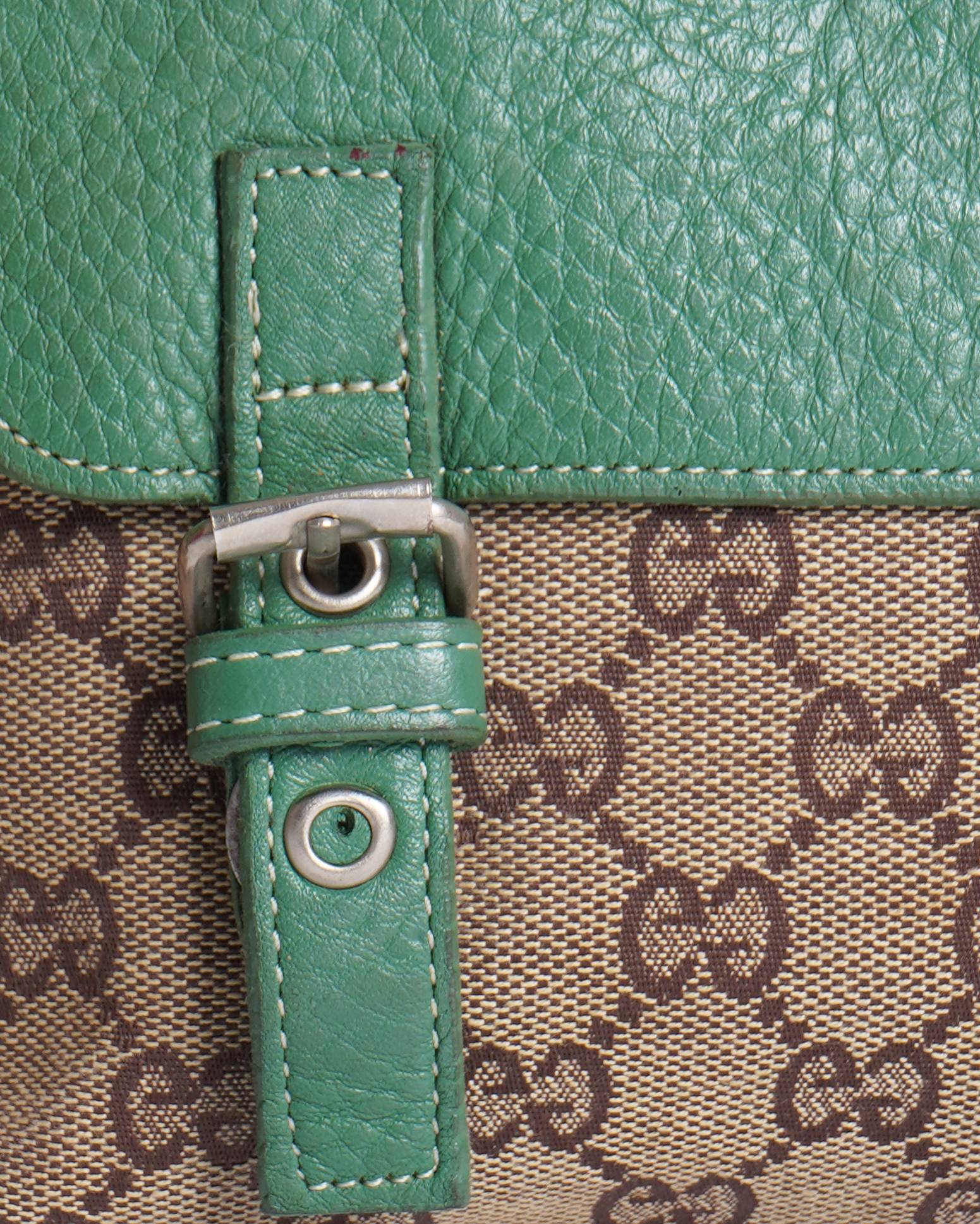 Gucci Lou Monogram Leather Canvas Handbag