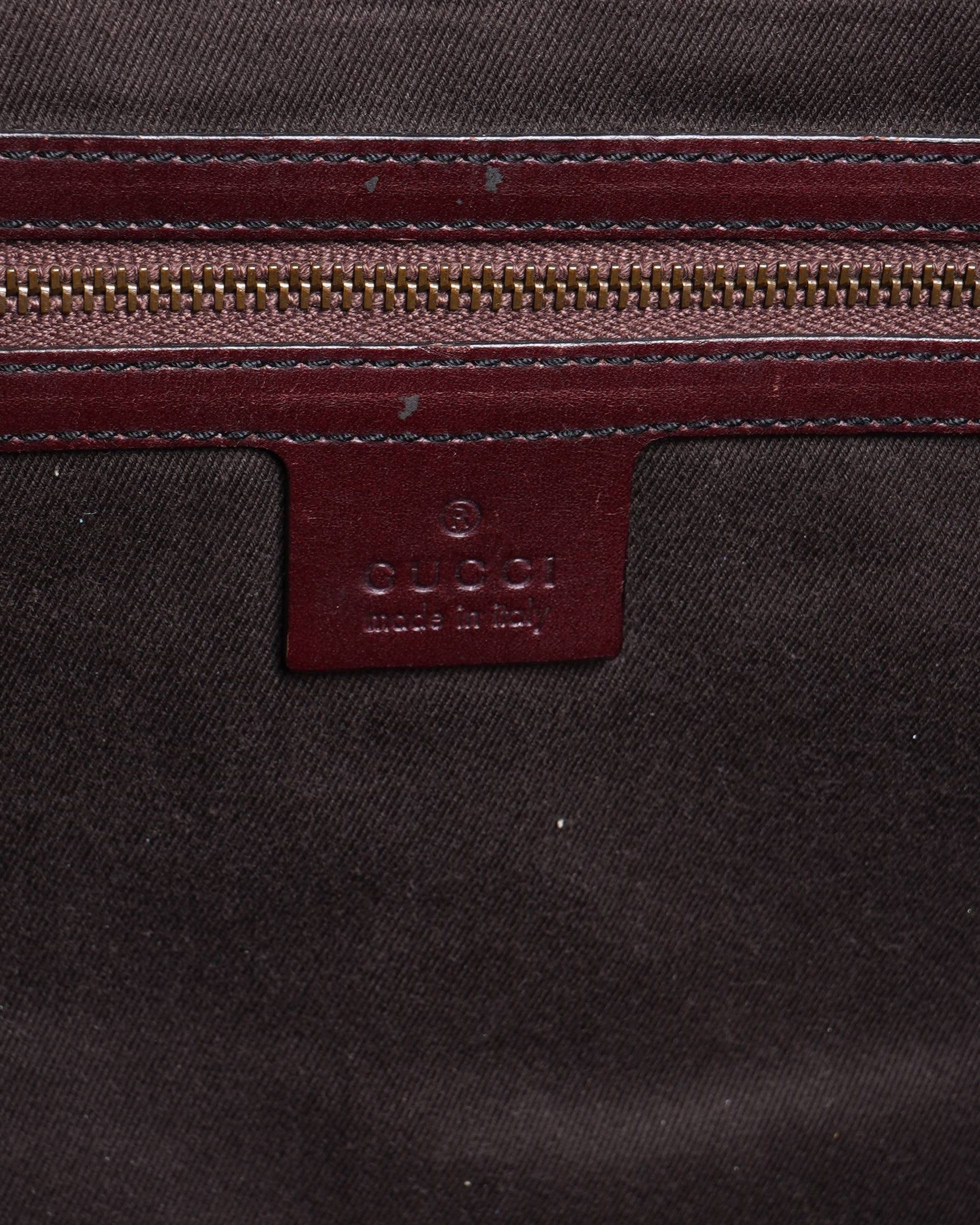 Gucci Lou Monogram Leather Canvas Shoulder Bag