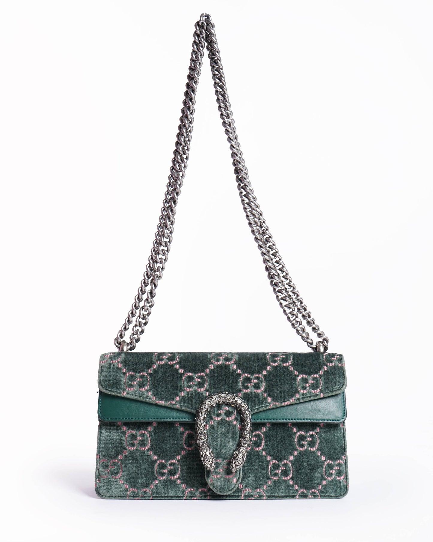 Gucci Lou Monogram Chain Leather Shoulder Bag