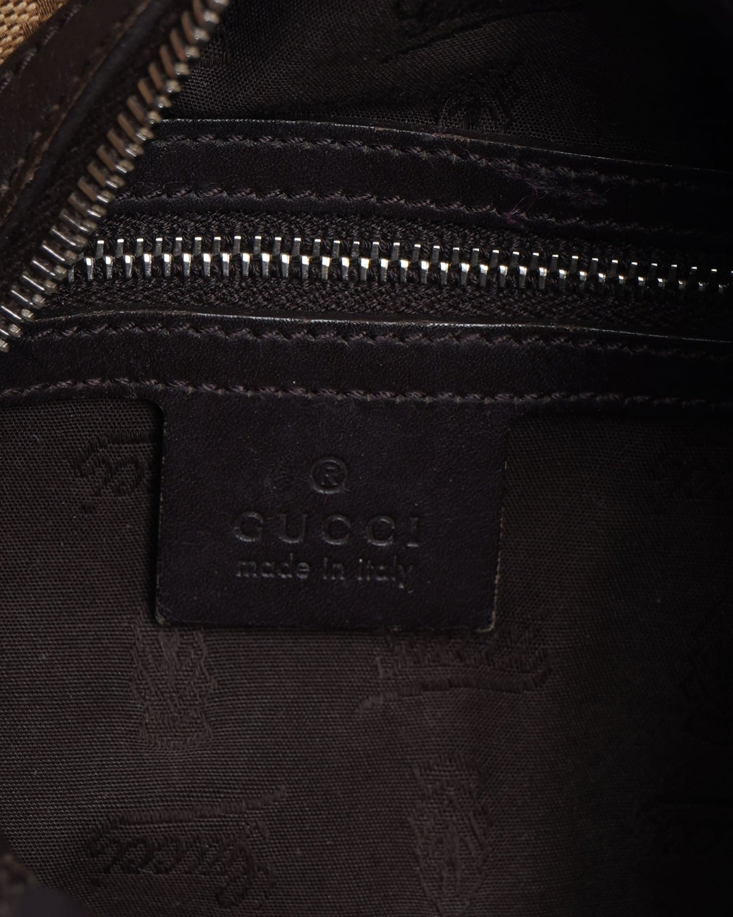 Gucci Lou Monogram Leather Canvas Shoulder Bag