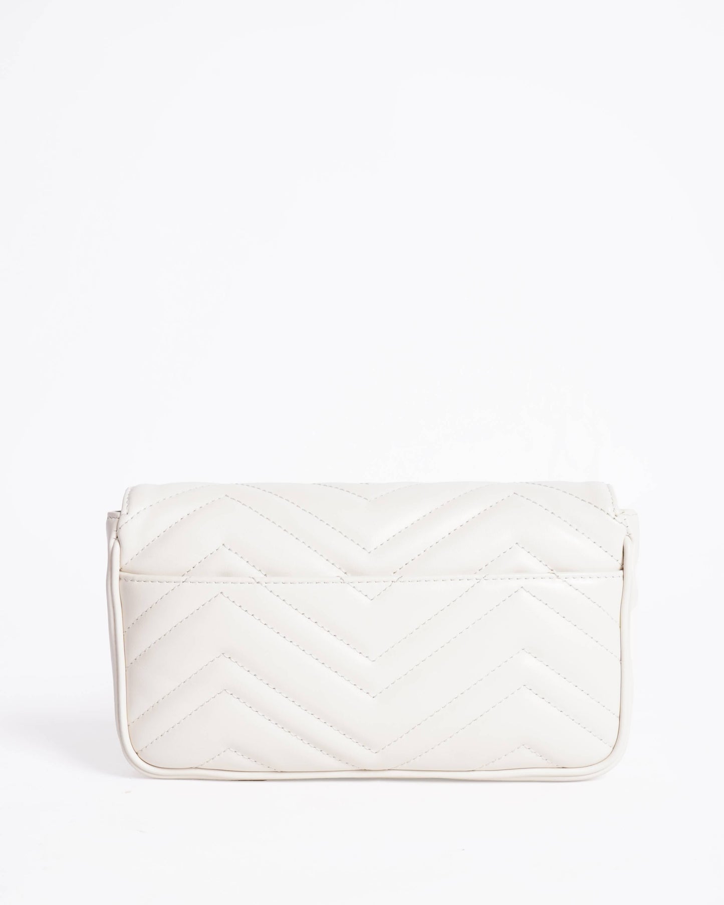 New Gucci Marmont GG Small White MatelassÃ© Crossbody Bag