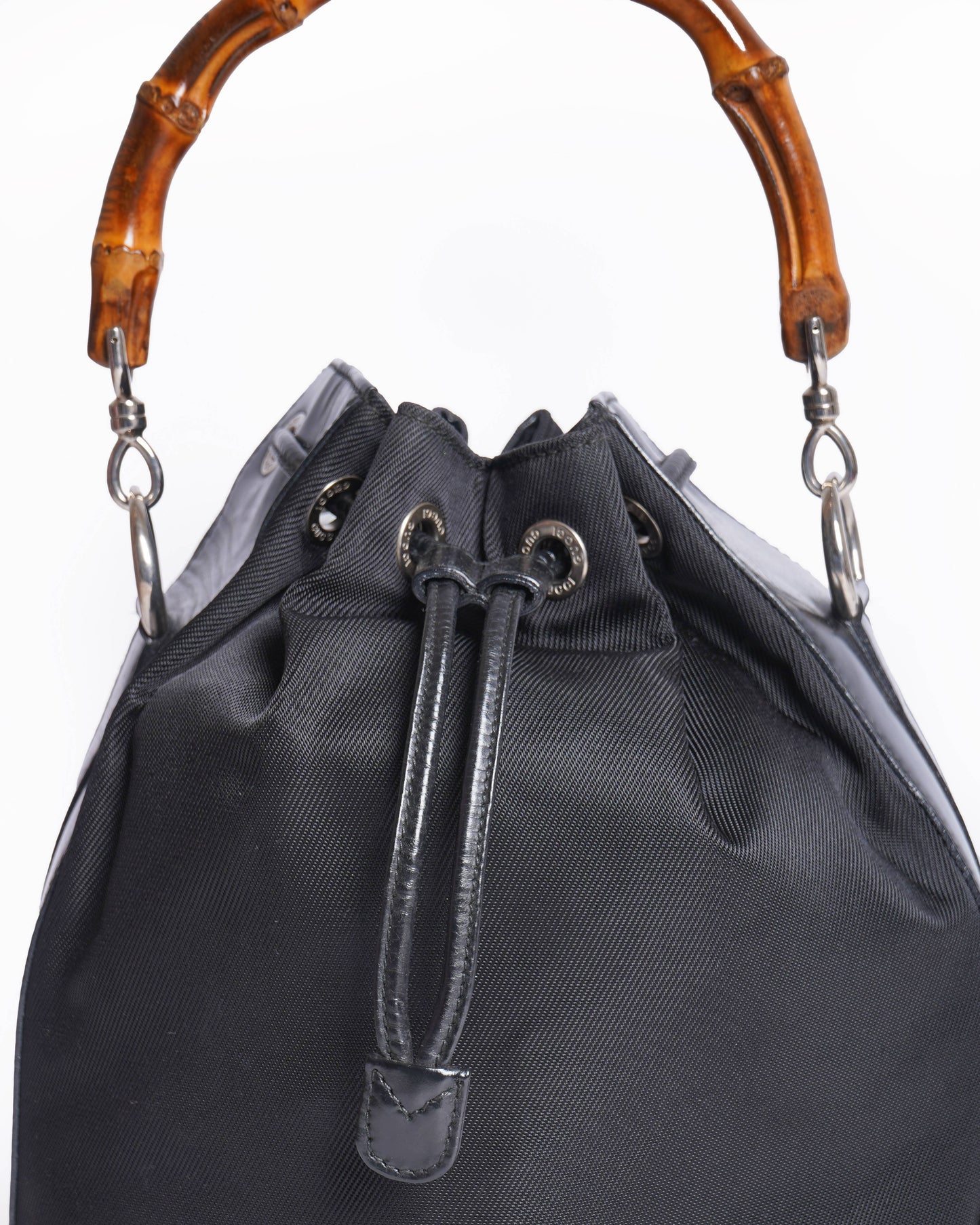 Gucci Nylon Leather Top Handle Crossbody