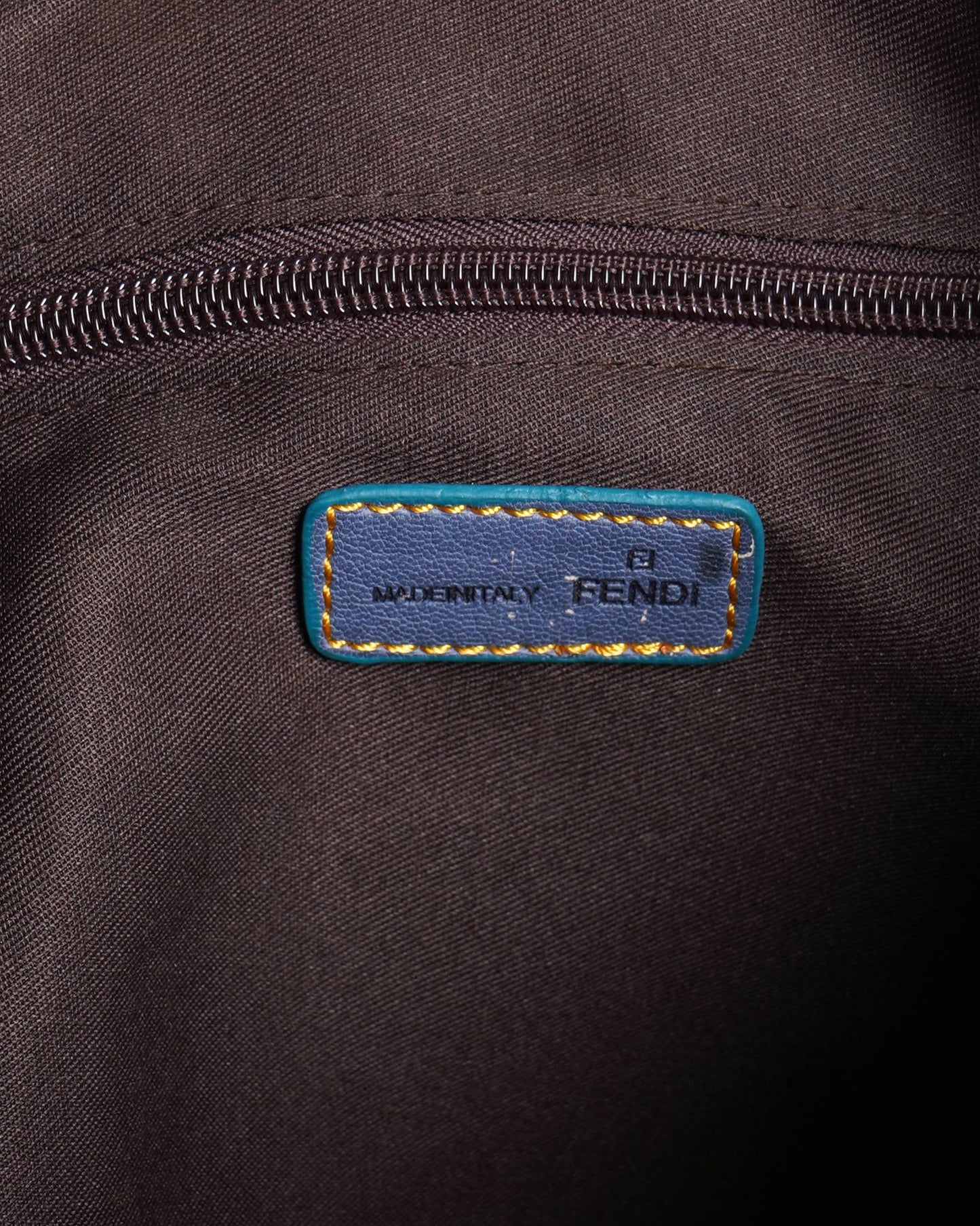 Fendi ff logo denim tote bag
