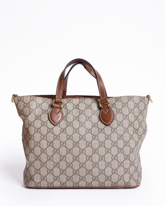 Gucci Leather Canvas Tote