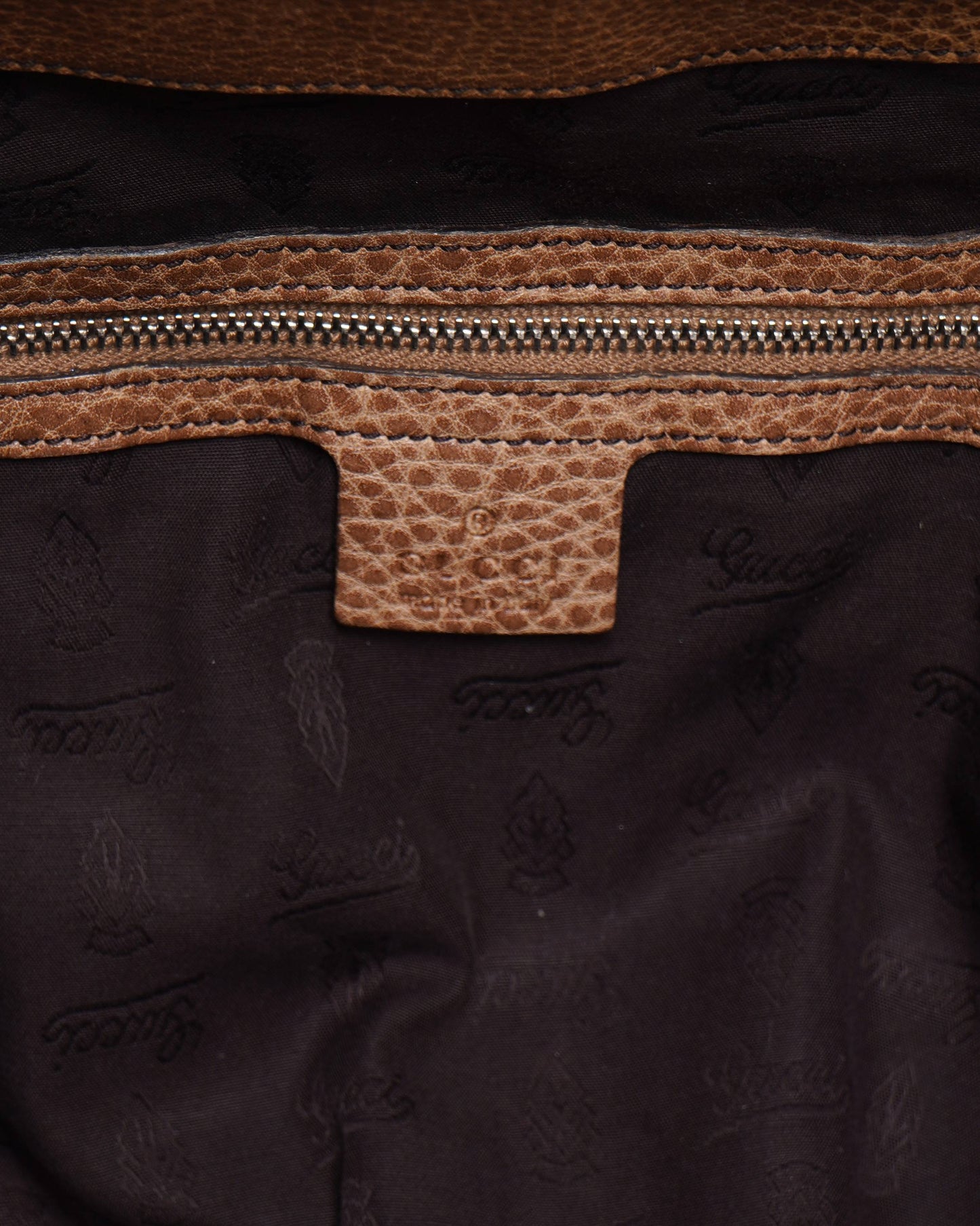 Gucci Lou Monogram Leather Canvas Shoulder Bag